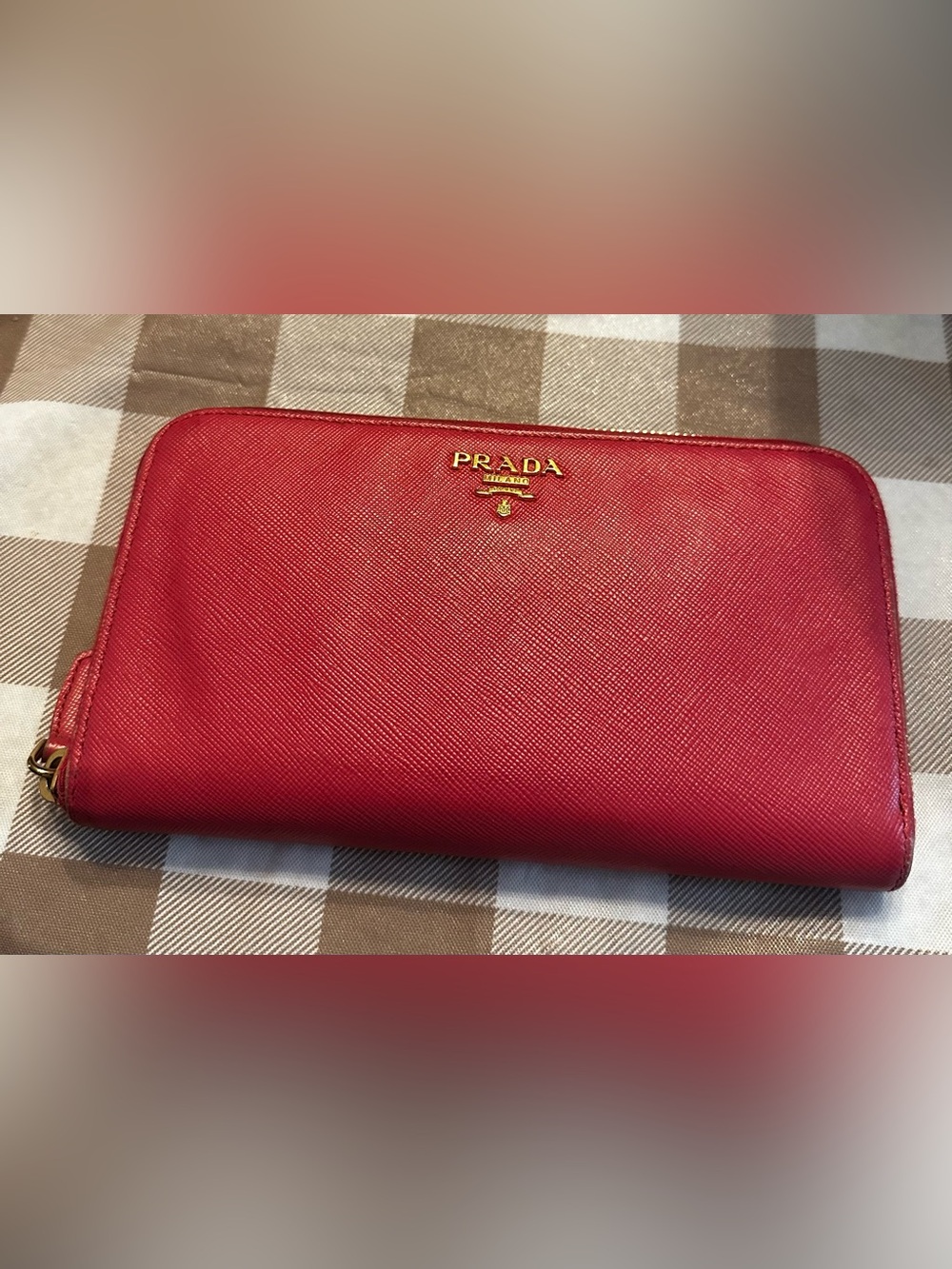 Prada Saffiano Leather Wallet in Peonia Pink - Picture 2 of 10
